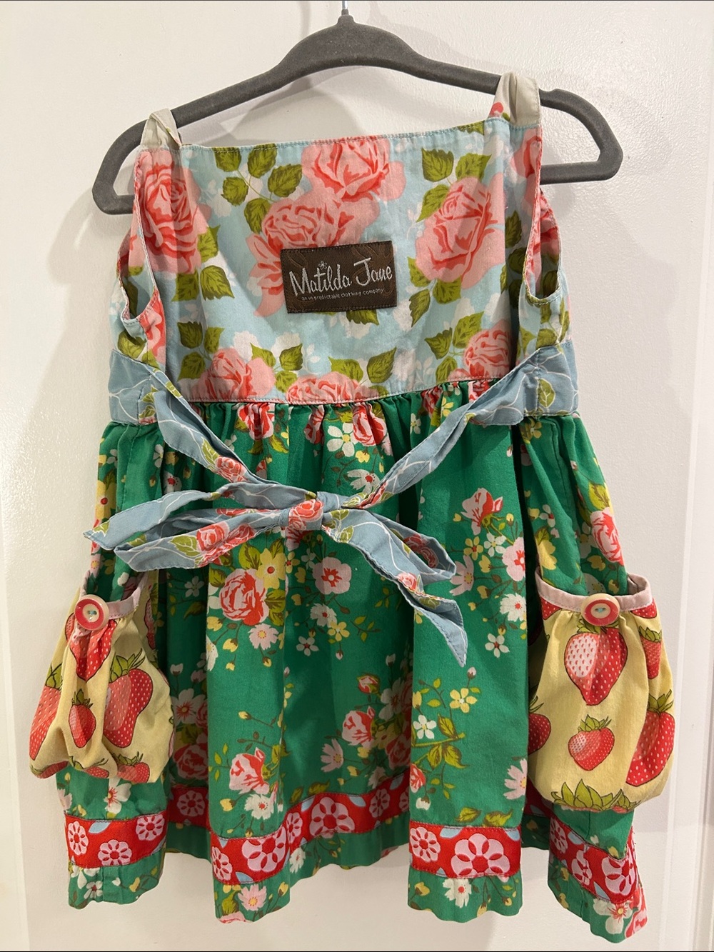 Matilda Jane Floral Green Sundress with Pink Rose Print - Picture 4 of 5